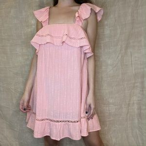 J.O.A pink ruffle dress